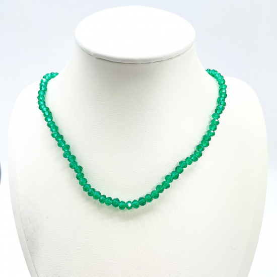 Mayorista profesional de perlas Felizz, Collar de cristal fino Verde oscuro