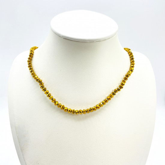 Grossista di perle professionale Felizz, collana di cristallo fine, oro metallico