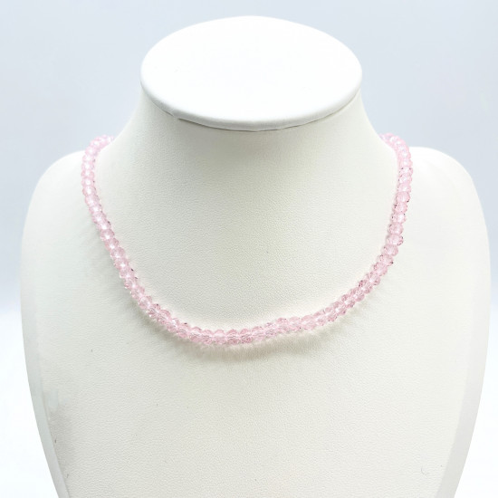 Professional pearl wholesaler Felizz, Light pink fine crystal necklace