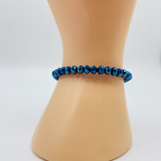 Felizz, Wholesaler Beads, Bracelet thick blue metallic crystals
