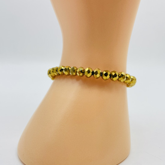 Felizz, Mayorista de abalorios, Pulsera gruesa de cristales metalizados dorados