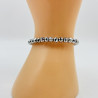Thick crystals bracelet Silver metallic