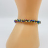 Thick crystals bracelet Multicolor metallic