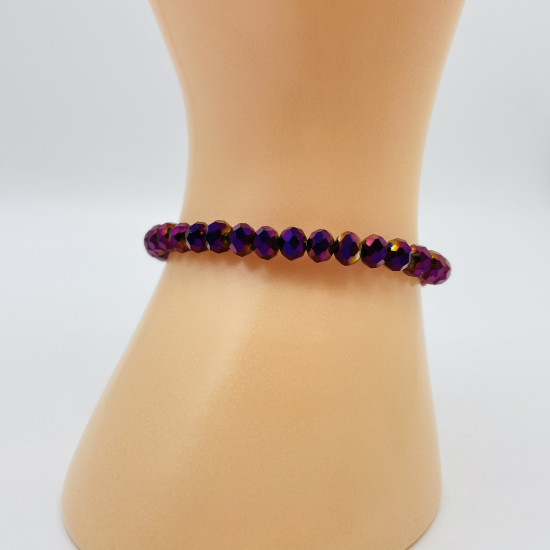 Felizz, Grossista perline, Bracciale di cristalli metallici viola spessi