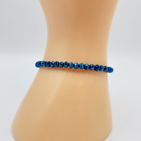 Felizz, Mayorista de perlas, Pulsera de cristal fino azul metalizado