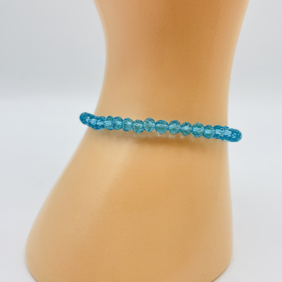 Felizz, Mayorista de abalorios, Pulsera de cristal fino azul turquesa