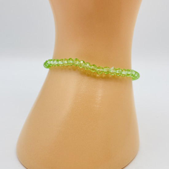 Felizz,  Grossiste perlerie, Bracelet cistaux fins vert pomme