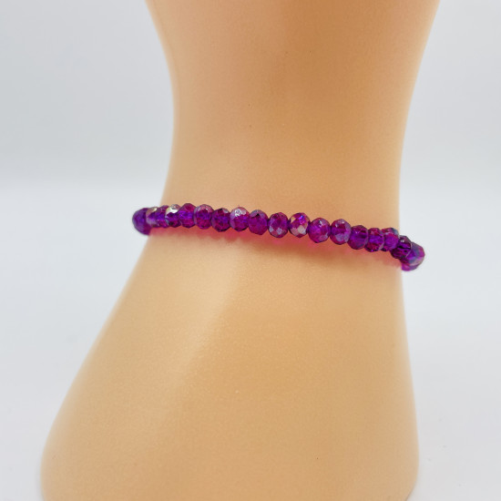 Felizz, Wholesaler beads, Bracelet fine cistaux mauve
