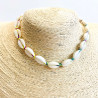 Multi-colored cowrie shell necklace