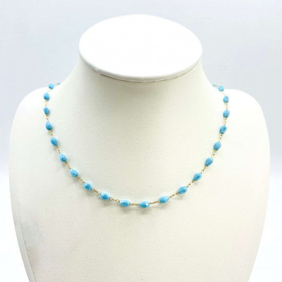 Fornitore collane di perle, fantasia, collana di perle balinesi GN18-19N Blue