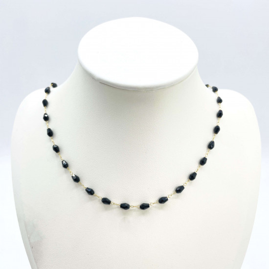 Proveedor Collares de perlas de fantasía, collar de perlas de Bali GN18-19N Negro