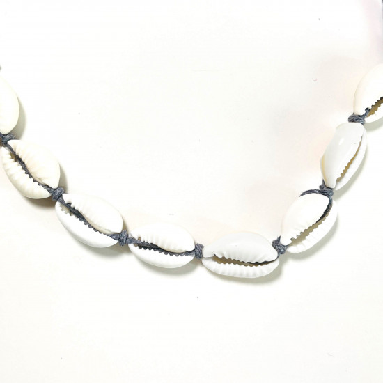 Grossiste bijoux fantaisies de qualité, bracelet coquillages ficelle grise