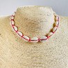 copy of Fuchsia cowrie shell necklace
