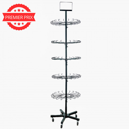 Large 5-tier black metal display, 180 cm - Felizz