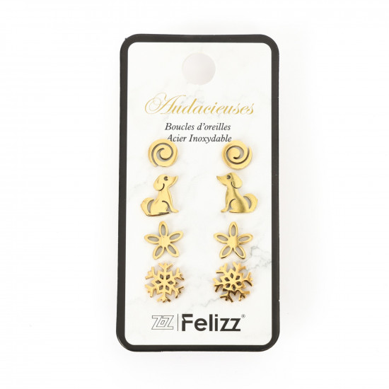 Grossiste boucles d'oreilles acier inoxydable, Lot puces d'oreilles N°202