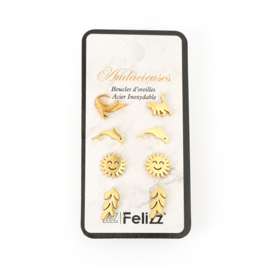 Wholesaler stainless steel earrings, Lot ear chips N°203