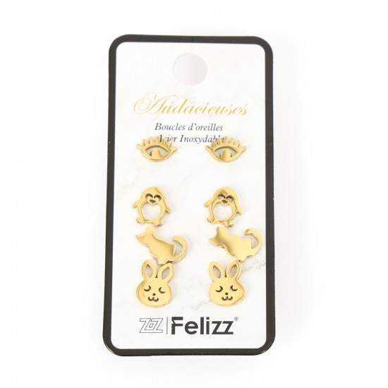 Wholesaler stainless steel earrings, Lot ear chips N°206