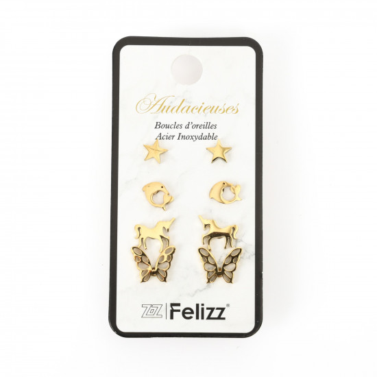 Wholesaler stainless steel earrings, Lot ear chips N°208