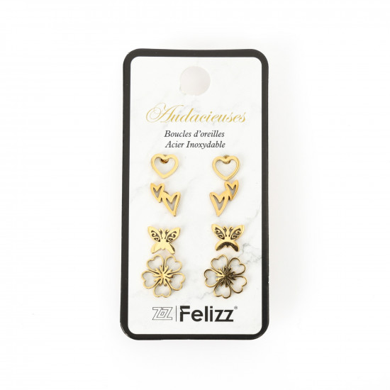 Grossiste boucles d'oreilles acier inoxydable, Lot puces d'oreilles N°209