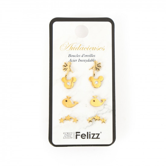 Wholesaler stainless steel earrings, Lot ear chips N°211