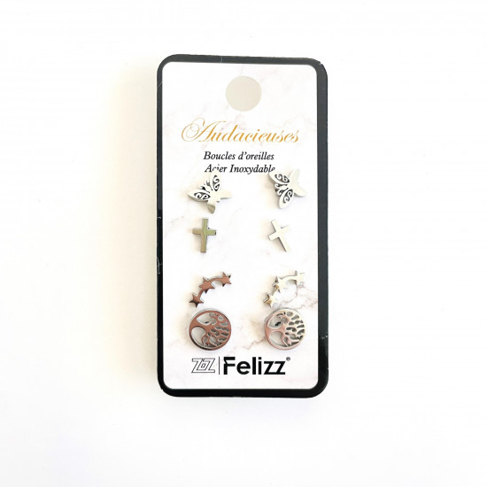 Wholesaler stainless steel earrings, Lot of ear chips N°301