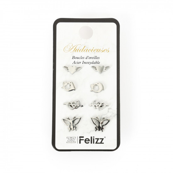 Wholesaler stainless steel earrings, Lot ear chips N°303