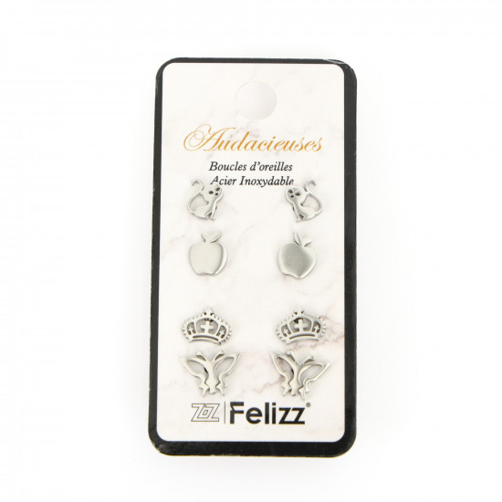 Grossiste boucles d'oreilles acier inoxydable, Lot puces d'oreilles N°304