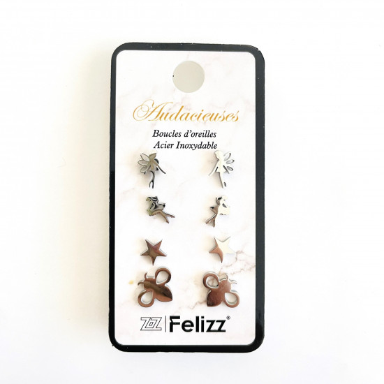 Wholesaler stainless steel earrings, Lot ear chips N°307