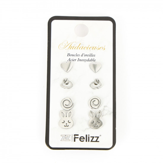 Wholesaler stainless steel earrings, Lot ear chips N°309