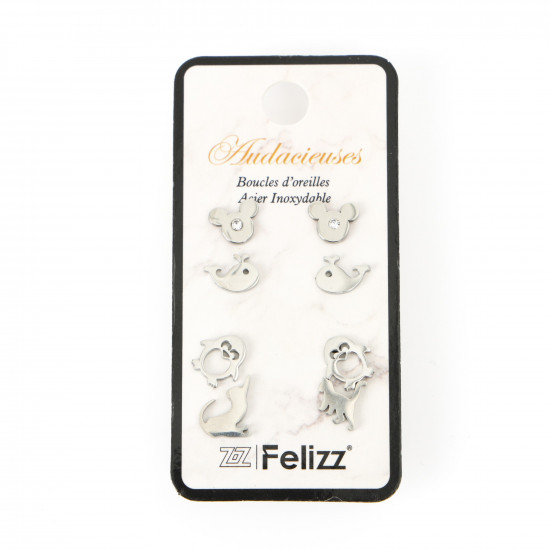 Wholesaler stainless steel earrings, Lot of ear chips N°305