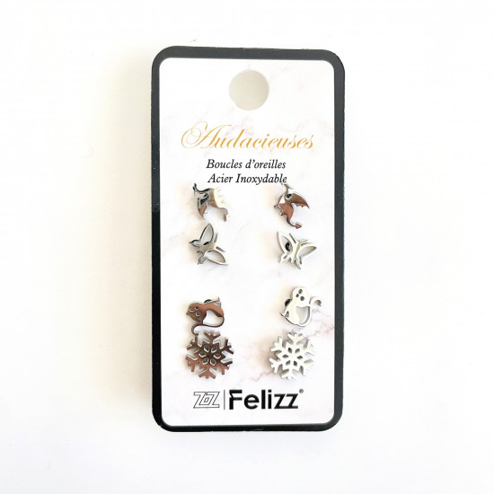 Grossiste boucles d'oreilles acier inoxydable, Lot puces d'oreilles N°310