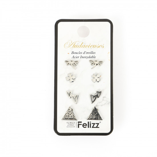 Grossiste boucles d'oreilles acier inoxydable, Lot puces d'oreilles N°311