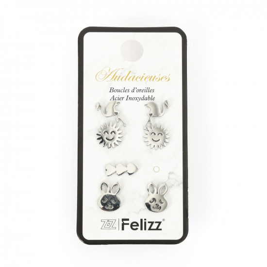 Wholesaler stainless steel earrings, Lot ear chips N°312
