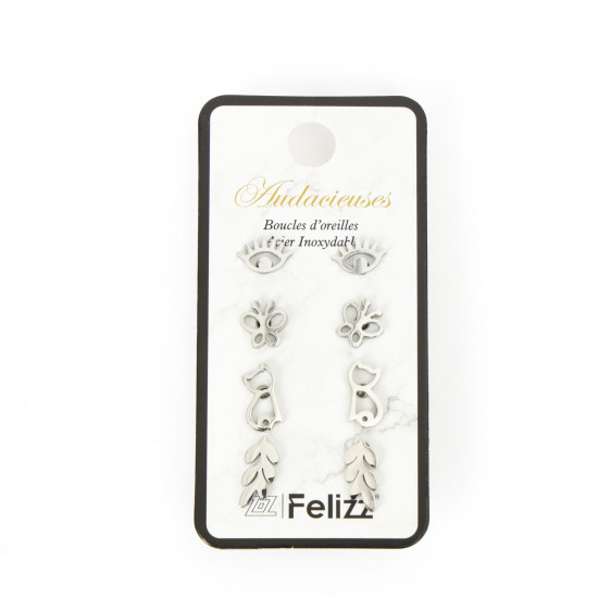 Wholesaler stainless steel earrings, Lot ear chips N°313