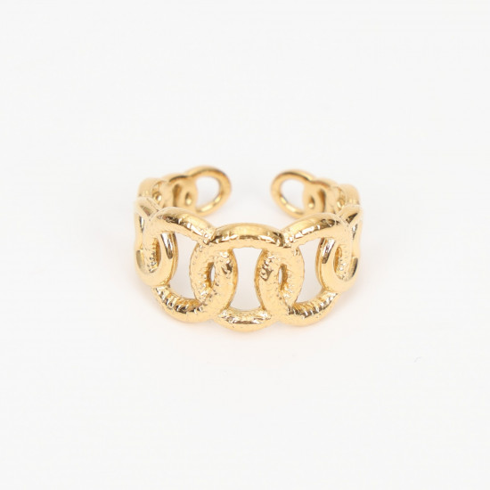 Wholesaler stainless steel jewelry Marseille, extensible gold ring N°307