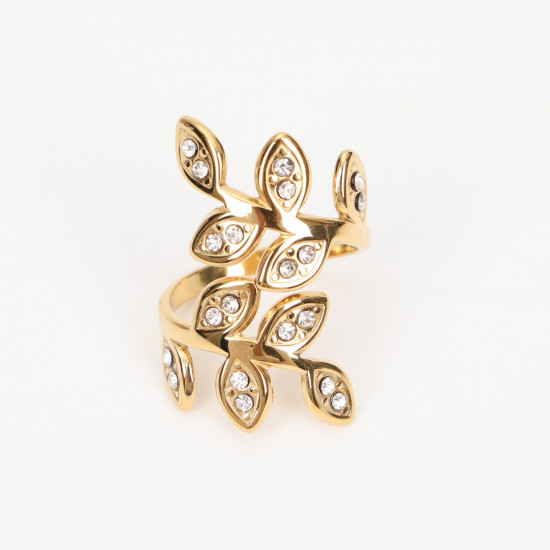 Grossiste bijoux acier inoxydable Marseille, bague dorée extensible N°313