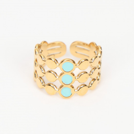 Grossiste bijoux acier inoxydable Marseille, bague dorée extensible N°319