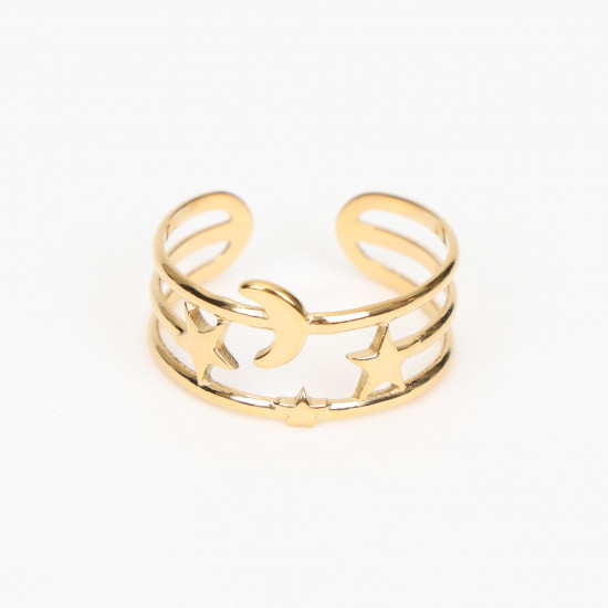 Mayorista joyas acero inoxidable Marsella, anillo oro extensible N°325