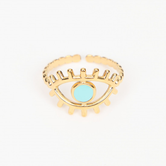 Grossiste bijoux acier inoxydable Marseille, bague dorée extensible N°331