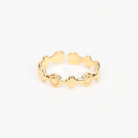 Grossiste bijoux acier inoxydable Marseille, bague dorée extensible N°333