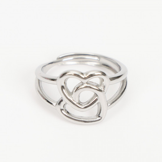 Grossiste bijoux acier inoxydable Marseille, bague argentée extensible N°408