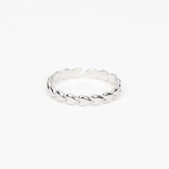 Grossiste bijoux acier inoxydable Marseille, bague argentée extensible N°413