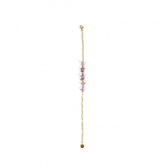 Großhändler Edelstahlschmuck für Wiederverkäufer, Goldenes Armband Amethyststeine