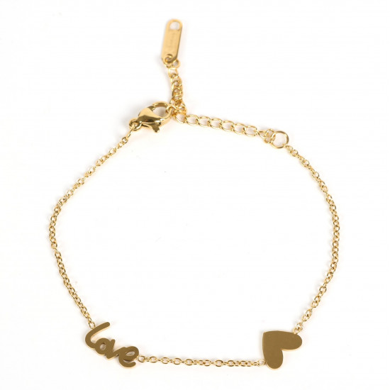 Wholesaler stainless steel jewelry for retailer, Love gold bracelet and small heart