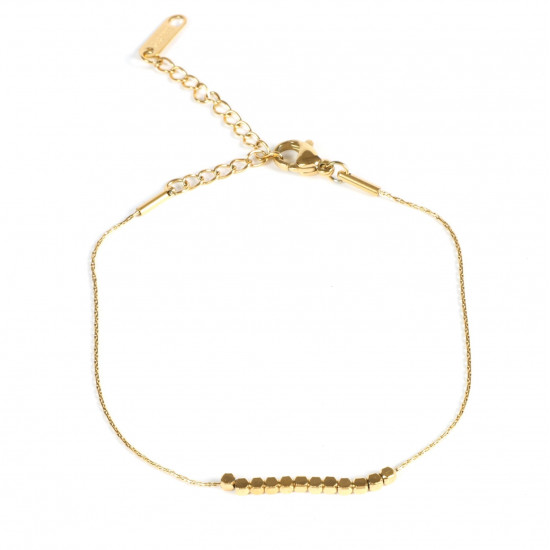 Mayorista de joyas de acero inoxidable para revendedor, Pulsera de oro pequeñas cuentas