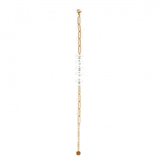 Grossiste bijoux acier inoxydable pour revendeur, Bracelet doré MAMAN