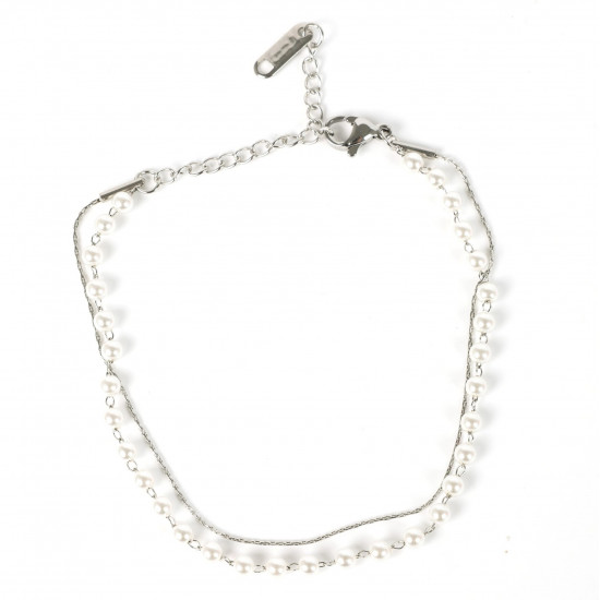Wholesaler stainless steel jewelry for reseller, Silver plated bracelet fine pearls