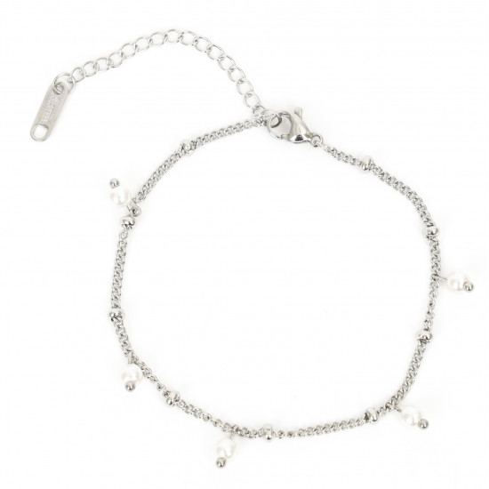 Großhändler Edelstahlschmuck für Wiederverkäufer, versilbertes Armband Perlmuttperlen