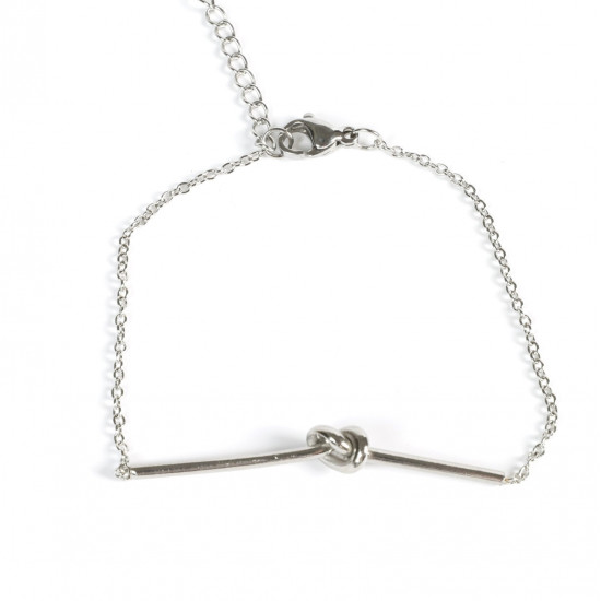 Grossiste bijoux acier inoxydable pour revendeur, Bracelet argenté nœud