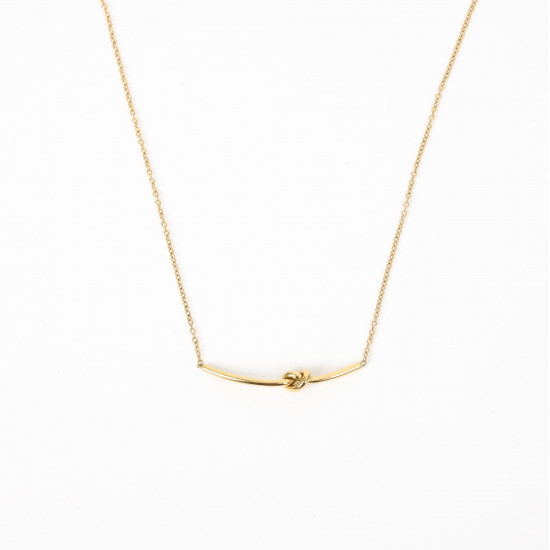 Wholesaler stainless steel jewelry trend, Bow gold necklace